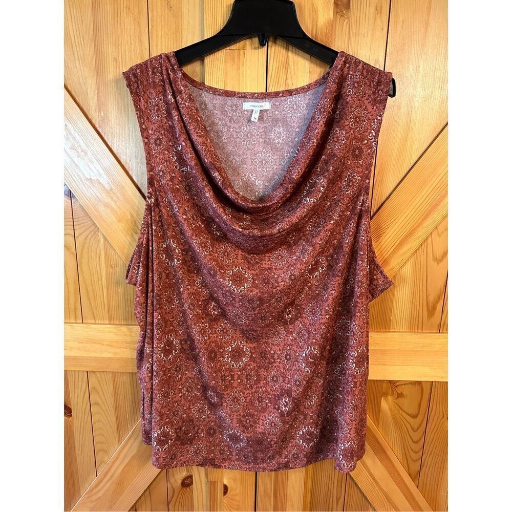 Maurices Medallion Cowl Neck Tank Top Size 3X (4179)